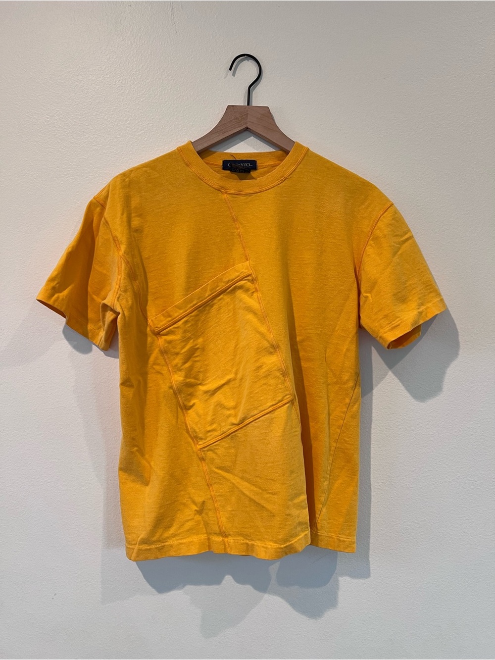 GENERRA Vtg Men's (M) Golden Yellow Short-Sleeve w/Angled Pocket 100% Cotton
